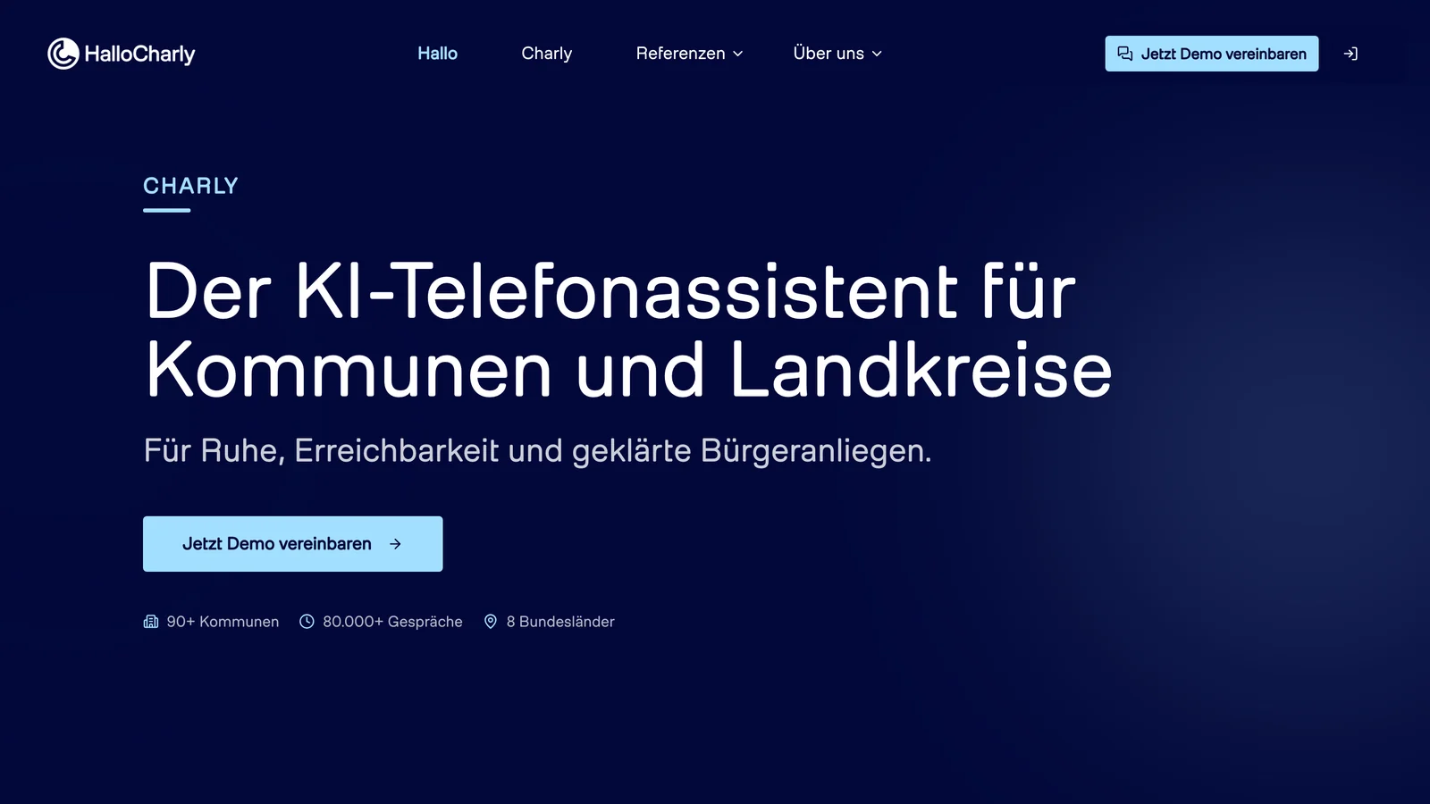 Startseite von hallocharly.de nach dem Relaunch durch Klarsicht